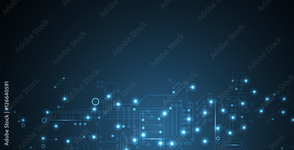 Aufkleber Digital technology world. Business virtual concept. Vector background