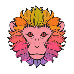 Happy colorful funny monkey