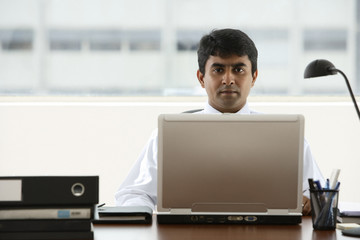 business man working on laptop