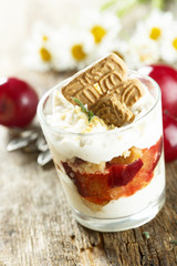 Plum tiramisu dessert