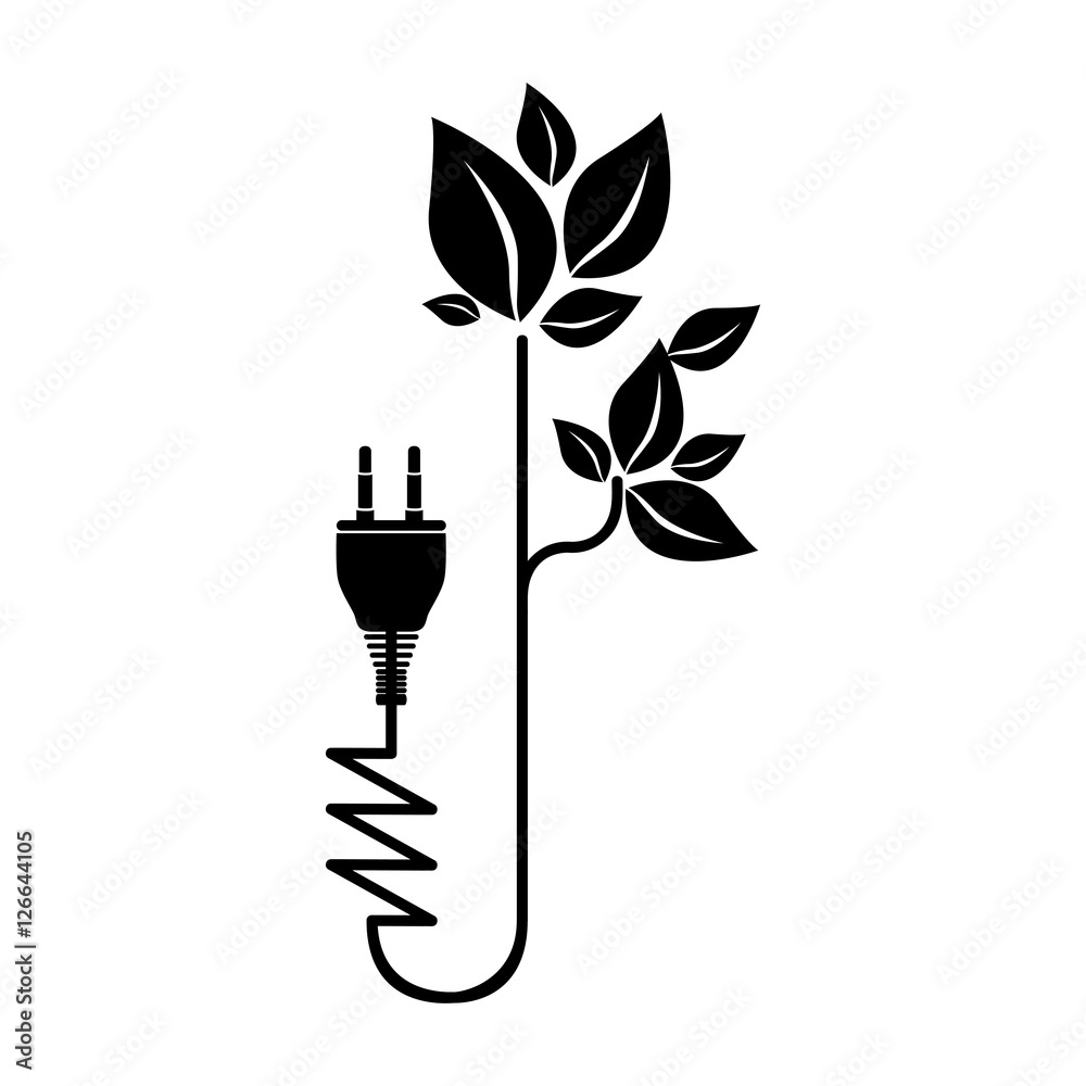 Canvas Prints plant and plug energy related icon image vector illustration design 