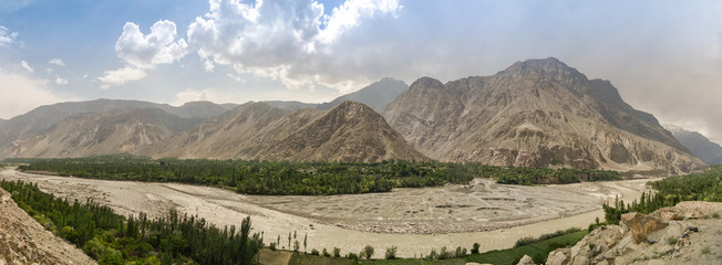 View to Hunza river and valley, Pakistan