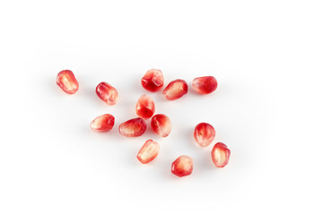 Pomegranate (Punica granatum) on white background