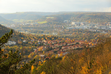 Blick auf Jena an der Saale, Thüringen, Deutschland