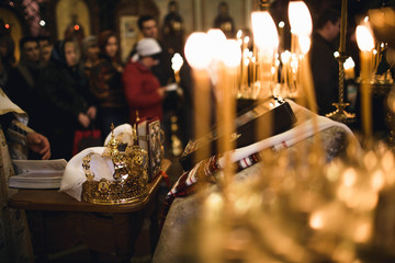 priest reads the wedding ceremony for the young couple