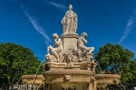 Fountain by Pradier (1851), Nimes, France.