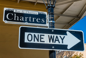 Chartres street sign in New Orleans, LA