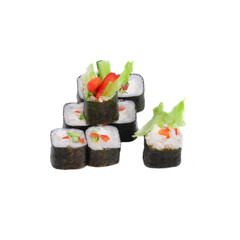 Japanese vegetables rolls with a wig,  cucumber and rice