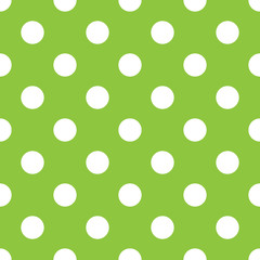 Polka dot green and white seamless pattern vector