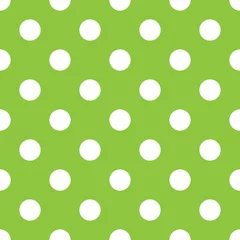 Wall murals Green Polka dot green and white seamless pattern vector