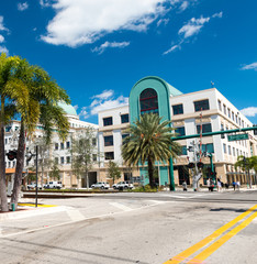 WEST PALM BEACH, FL - JANUARY 2016: Cityscape on a beautiful sun