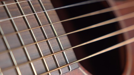 Obraz premium Classic guitar parts 4K macro shot