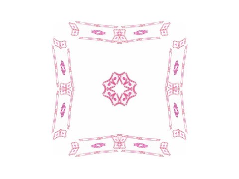 Abstract fractal with pink floral pattern