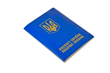 Ukrainian foreign passport isolated on white