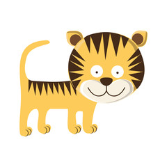 tiger cartoon animal icon image vector illustration design 
