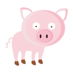 pig cartoon animal icon image vector illustration design 