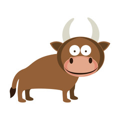 bull cartoon animal icon image vector illustration design 