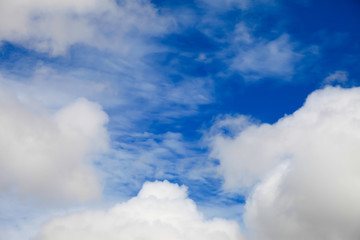 Blue sky with clouds.