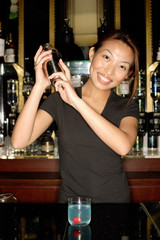 Bartender with cocktail mixer