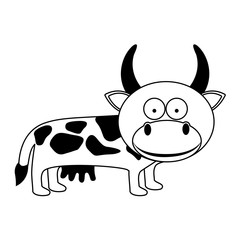 cow cartoon animal icon image vector illustration design 