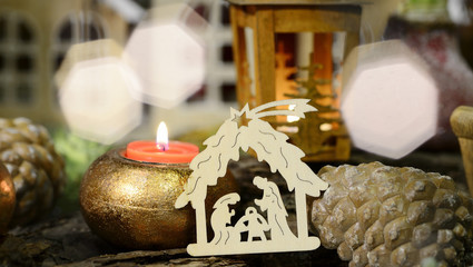 Stimmungsvoller Advent mit Bokeh und Laterne