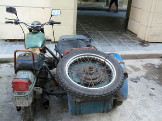 The old motorcycle