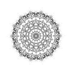 Round mandalas in vector. Graphic template for your design. Decorative retro ornament. Hand drawn background with flowers.