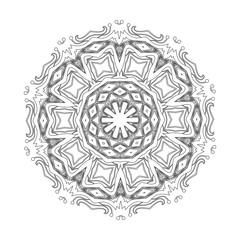 Abstract design black white element. Round mandala in vector. Graphic template for your design. Circular pattern.