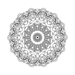 Round mandalas in vector. Graphic template for your design. Decorative retro ornament. Hand drawn background with flowers.