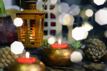 Stimmungsvoller Advent mit Bokeh und Laterne