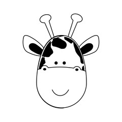 giraffe cartoon animal icon image vector illustration design 