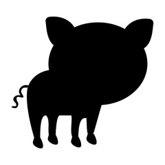 pig cartoon animal icon image vector illustration design 