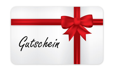 Gutschein mit roter Schleife