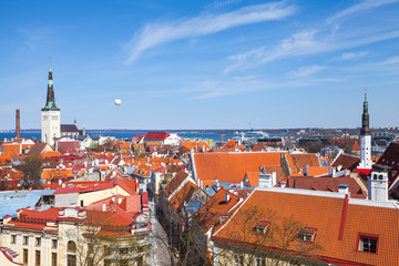 Obraz premium Old town of Tallinn panoramic view