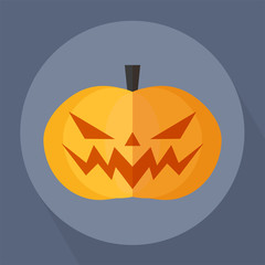 Pumpkin Halloween  Flat Vector Illustration