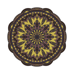 Abstract design black white element. Round mandala in vector. Graphic template for your design. Circular pattern.