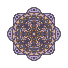 Round mandalas in vector. Graphic template for your design. Decorative retro ornament. Hand drawn background with flowers.