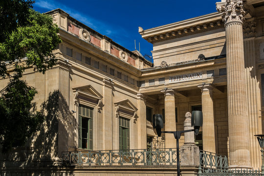 Court house, or Palais de Justice (1846). Nimes, France.