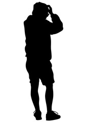 Danser men in rap style on white background