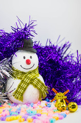 Snowman on a white background.