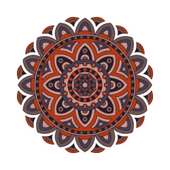 Abstract design black white element. Round mandala in vector. Graphic template for your design. Circular pattern.