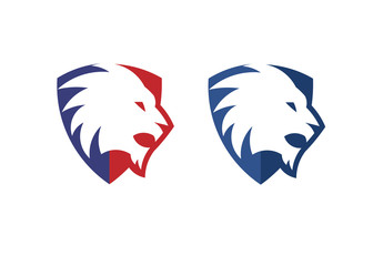 Lion shield creative vector premium logo design template.
