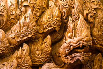 Buddha Naga thai art and culture religion in Thailand background is texture