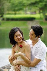 Naklejka premium Couple embracing