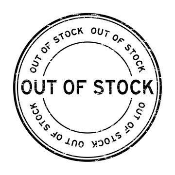 Grunge black out of stock rubber stamp
