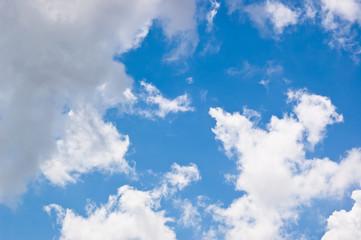Blue sky and clouds at noon on clean air.