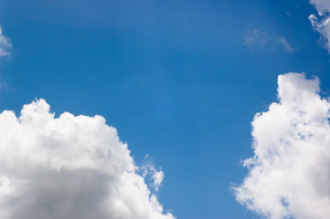 Blue sky and clouds at noon on clean air.