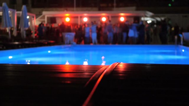 Night disco club near the pool party, static shoot                                  