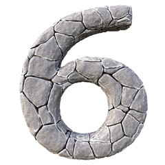 Numbers from the stones. isolated on white background. 3D illustration.