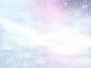 Fototapeta premium Winter snowy day background - 3D render